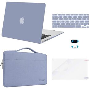 حافظة MOSISO متوافقة مع جهاز MacBook Air مقاس 13 بوصة (A1369 A1466، إصدار أقدم 2010-2017)، حافظة بلاستيكية صلبة وحقيبة للأكمام وغطاء لوحة المفاتيح وغطاء كاميرا الويب وواقي الشاشة، روز كوارتز