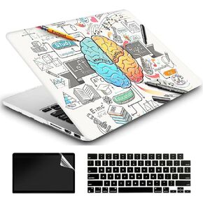 Compatible with MacBook Air 13.6 inch Case 2022 2023 2024 Release M3 A3113 M2 A2681 with Touch ID, Plastic Hard Shell Case;Keyboard Cover&;Screen Protector - Left Right Brain 5 in Kuwait