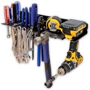 StoreYourBoard Garage Hand Tool Organizer, Drill, Screw Driver and Wrench Sets, Hammer, Pliers, Wall Mount Storage Tool Tray, Heavy Duty Steel