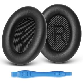 Ear Pads Cushions Replacement for Bose QC35 ii QC35 QC45 QC SE, Earpads for Bose QuietComfort 45 35ii 35 Headphones with Protein Leather Noise Isolation Memory Foam (Black)