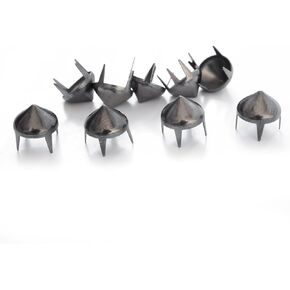 Trimming Shop Gun Metal/Black High Cone Spike Studs Rivets Embellishment for Bag, Belt, Leather - Spiked Studs for Punk Rock or Goth Metal - 6.5 mm