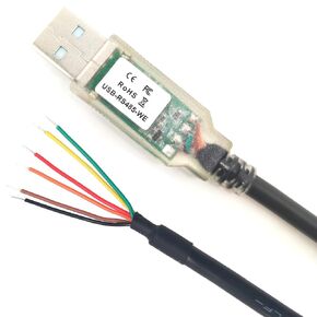 USB-RS485-WE-1800-BT Serial Cable USB to RS485 We UART Serial Adapter Converter Cable, USB-RS485-WE Cable, 6 Feet, 6 Way, Wire End with FT232 Chipset(Color 1)