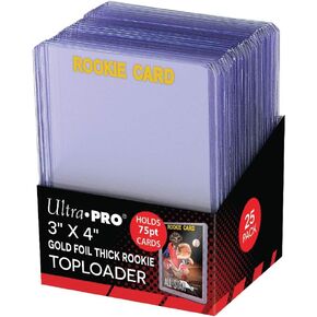 Ultra Pro 3" X 4" Rookie Gold Thick 75PT Toploader 25ct
