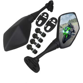 Motorcycle Mirrors Motorcycle Rear View Mirrors Compatible with CBR 600 F4 F4I CBR600RR CBR1000RR CBR300R CBR500R CBR900 CBR919 CBR929 CBR954 VTR1000 GT125R GT250R GT650R Convex Mirrors Black