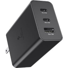 Samsung 65W 3-Port Super Fast Charging Wall Charger, GaN Trio Adapter for Samsung Galaxy S24 Ultra/S24/S24+/S23 Ultra/S23/S23+/S22/S22 Ultra/S22+/S21 Ultra/S20 Ultra/Note 20/Z Fold 3/ laptops