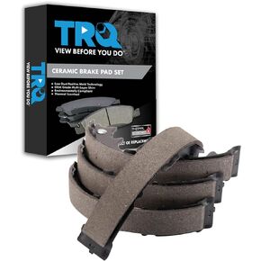 TRQ Rear Parking Brake Shoe Set Compatible with 2010-2015 Lexus 06-14 Subaru 11-20 Toyota