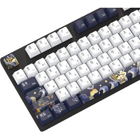 JSJT PBT Keycaps-Side Printed Keycap Set Double Shot Shine Through Custom Keycaps Cherry Profile Gradient Purple Keycaps 126 Keys Dawn Themed Keycaps for Cherry Mx Switchs Mechanical Keyboard