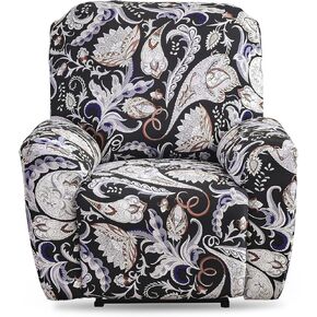 Recliner Chair Covers, Stretch Recliner Slipcovers Non Slip, 4-Pieces Lazy boy Recliner Couch Covers Washable with Storage Pocket Chair/Furniture Protector for Pets, Kids (Dark Blue)