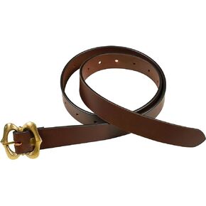 Mythrojan Medieval Leather Belt with Solid Brass Buckle, Ideal for LARP SCA Medieval Renaissance Knight Reenactment