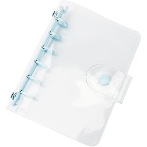 Mogoostry A7 Binder Cover Clear Soft PVC Binder Folder Yellow 6 Ring A7 Planner Binders Pockets Size Budget Binder Snap Button Closure Loose-Leaf Folder Organizer