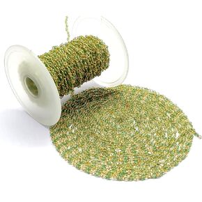 Peridot Quartz Rosary Chain 36 Inch Round Faceted 2MM 24k Gold Plated 3 Feet Beads Rosary Chains Bulk for DIY Necklace Bracelet Choker Jewelry Making DIY Crafting Accessories RoChain-18 in Kuwait