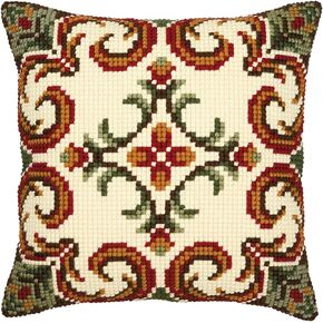 Red/Cream Cushion Front 9 Chunky Cross Stitch Kit