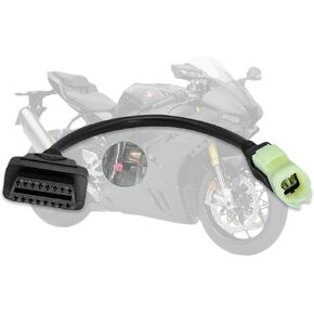OBD2 Adapter Fit for Honda 4pin to 16pin Motorcycle Diagnostic Cable,Compatible with CBR1000RR/CBR600RR/VFR 800/CRF1000/CB1100/NC750 from 2017 Honda motorbike,Work with ELM327 Obd2 Scanner/Code Reader