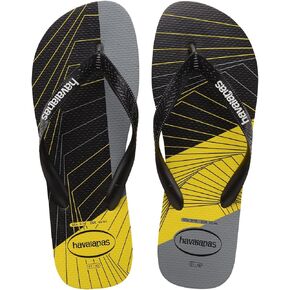 Havaianas Men Trend Flip Flop - Men's Summer Sandals - Citrus Yellow/Black, 13/14
