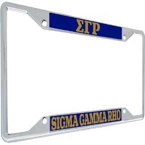 Desert Cactus Sigma Gamma Rho License Plate Frame Metal Car Tag Holder for Front or Back of Car (Metal Car Tag Holder - Standard)