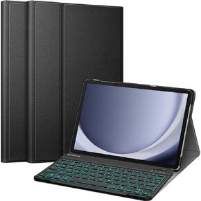 Fintie Keyboard Case for Samsung Galaxy Tab A9 Plus/A9+ 5G 11 Inch 2023 Model (SM-X210/X216/X218), Slim Stand Cover w/Detachable Wireless Bluetooth Keyboard, 7 Color Backlight, Black