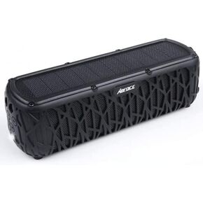 Solar Bluetooth Speaker, Portable Outdoor Speaker with 5000mAh Power Bank,60 Hours Play Time Dual Speaker with Mic, Stereo Sound with Bass Home Wireless Speaker-Black