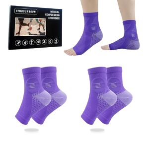2 Pairs Neuropathy Socks -Peripheral Neuritis Therapy Compression Diabetic Open-Toe Foot Sleeves Elastic Sock