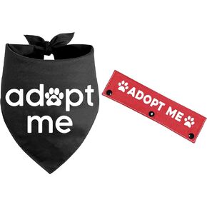 Dog Scarf with Red Leash Wrap, 2pcs, Black, Cotton, for Medium Breeds, Birthday Gift Set and Dog Accessories