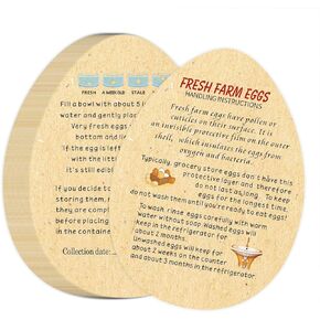 240 Pcs Fresh Farm Eggs Handling Instructions 2.6 x 3.5 Inches Eggs Design Business Card Egg Stamps for Fresh Eggs Cards Label for Eggs Cartoons Accessories (egg shape)