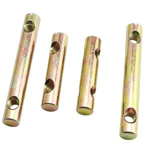 4PCS 2 Holes Cylindrical Barrel Nut Cross Dowels Slotted Nut for Furniture Beds Headboard Cribs (8x60mm+8x82mm)