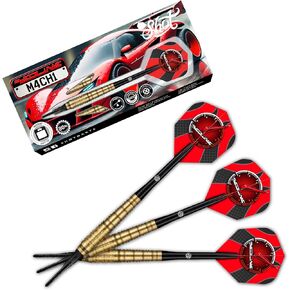 Shot! Darts Redline M4CH1 80% Tungsten Pro Throwing Darts Soft Tip Set, Professional – Made in New Zealand – Designed Dart Flights for Women & Men – Plastic Tip Bar Darts for Adults