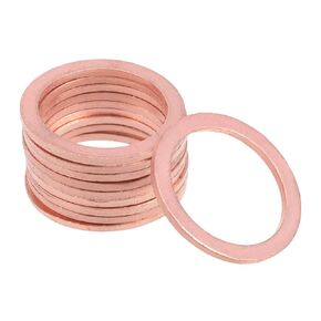 uxcell 10Pcs 28mm x 33.5mm x 1.5mm Copper Flat Washer for Screw Bolt