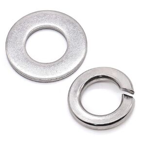 Glvaner 1/2" Stainless Steel Flat Washers 25 pcs (17/32" ID x 9/8" OD) and 1/2" ID Lock Washers 25 pcs Hardware Assortments 304 Stainless Steel