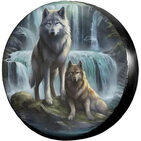 Foruidea 3D Printed Wolf Spare Tire Cover Dust-Proof Wheel Tire Cover Fit Trailer, RV, SUV and Many Vehicle 17 Inch