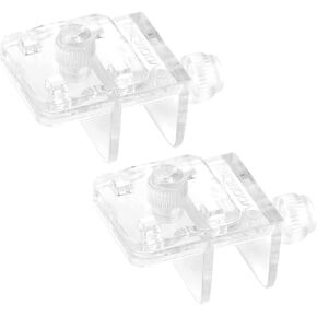 2 Pieces Fish Tank Screen Net Holder Clamp Anti-Jump Net Mounting Clip Multifunctional Transparent Acrylic Clamps Fish Tank Glass Cover Clips