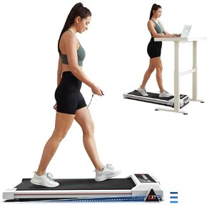 GOYOUTH Portable 3-Level Incline Adjustable Treadmill, Mini Walking Pad with Remote Control, LED Display, Compact Treadmill for Home & Office, 12 HIIT Programs, Installation-Free, 265 lbs Capacity