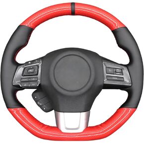 MEWANT غطاء عجلة قيادة السيارة قابل للتنفس للخياطة اليدوية لسوبارو WRX 2015-2021 / WRX STI 2015-2021 ملحقات عجلات القيادة لسوبارو WRX (STI)