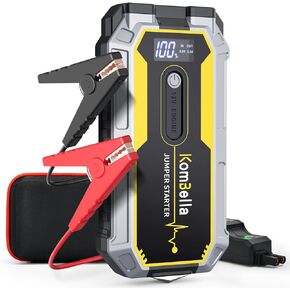 Car Battery Jump Starter, 12V Car Battery Jump Starter for Up to 6.5L Gas & 3.5L Diesel Engines, 1200A Portable Jump Box with Smart Jumper Cables