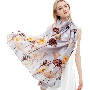 Silk Scarf for Women Fashion Long Satin Lightweight Large Shawl Wrap Printed Sleep 70''X35''