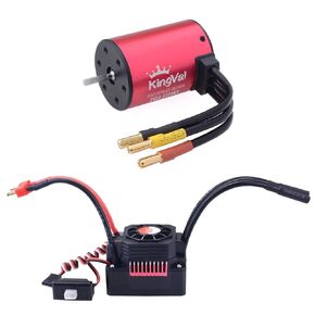 Replacement 3650 3100KV Waterproof Brushless Motor Shaft 3.175mm with 60A Brushless ESC Compatible with 1/10 RC Car