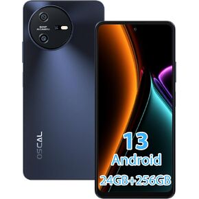 𝘽𝙡𝙖𝙘𝙠𝙫𝙞𝙚𝙬 OSCAL Unlocked Android Phones, Tiger12 Cell Phone 24GB+256GB/ SD 1TB, Helio G99, 120Hz 6.78" FHD+ Display, Android13 Unlocked Phone, 5000mAh, 64MP, 33W Fast Charge, NFC, 4G Dual SIM in Kuwait