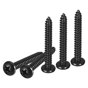 #12x3" Phillips Pan Head Self-Tapping Screw - 25Pack - Black Oxide 304 Stainless Steel Sheet Metal Screws Wood Screws