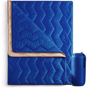 UNIKOME Waterproof Puffy Camping Blanket - Lightweight Packable Outdoor Quilt with Corner Loops, Warm Compact Blanket for Cold Weather Hiking Picnic Stadium Travel, 75"×52", Orange in Saudi Arabia