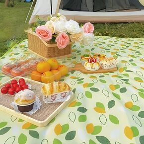 YU FENG Picnic Blankets Waterproof Outdoor Green Leaves Quick Drying Lightweight Camping Beach Blanket Mat for Travel Family Party (60x80 inch)