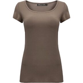 OThread & Co. Women's Short Sleeve T-Shirt Scoop Neck Basic Layer Stretchy Shirts