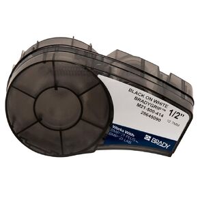 BradyGrip Authentic (M21-500-414) Print-on Hook Labels with Ribbon Featuring Velcro® Brand Hook for M21 Printers - 0.50"