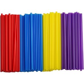 Comfy Package, [500 Count] Disposable Plastic Drinking Straws - 7.75" High - Black