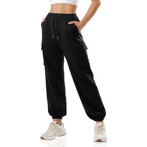 GIVON Women's Cargo Sweatpants Cotton Blend Loose Fit Elastic Bottom High Waist Jogger Pants