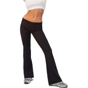 Khanomak Women's Soft Cotton Blend Yoga Flare Leg Pants