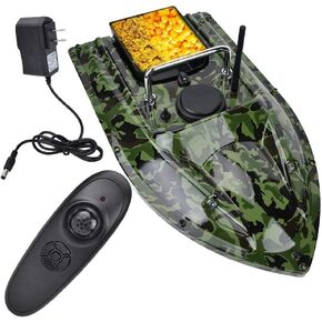 RC Fishing Finder Boat, 500m Remote Control Wireless Fishing Bait Boat Fish Finder with LED Night Light£¨Green£©(Green) for Rc Boats for Adults