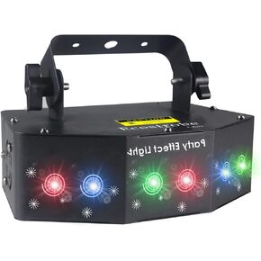 Disco Party Lights,Dj Laser Lights RGB Sound Activated,Master-Slave Scan Light Projector by DMX512 Ctrol,Indoor Dance Light,Pattern Stage Light - for Birthday Light Shows Clubs Bars