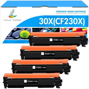 TRUE IMAGE CF230X 30X Black High Yield Toner Cartridge Compatible Replacement for HP 30X CF230X 30A CF230A for HP Laserjet Pro MFP M227fdw M203dw M227fdn M203dn M227sdn M203d Printer Ink 4-Pack
