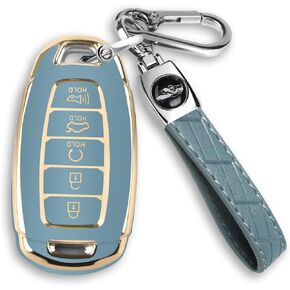 For Hyundai Palisade Elantra Key fob Cover Case with Keychain Smart 5 Button TPU Protector Keyless Remote Holder