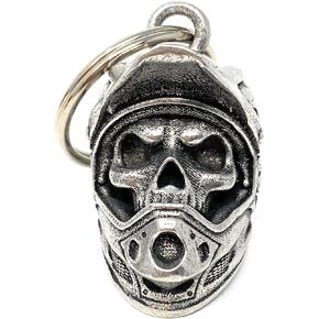 Bravo Bells Motocross Skull Helmet Bell - Biker Bell Accessory or Key Chain for Good Luck on The Road
