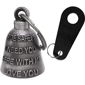 Motorcycle Bells for Biker Good Luck Riding Bells Guardian Biker Bells with Hanger Motorcycle Accessory or Keychain for Luck